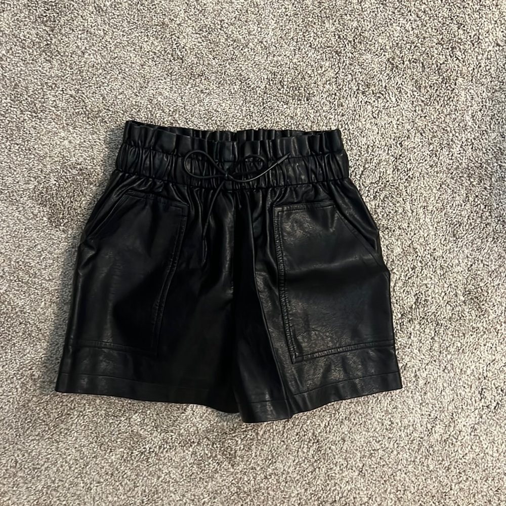 Black leather shorts size small